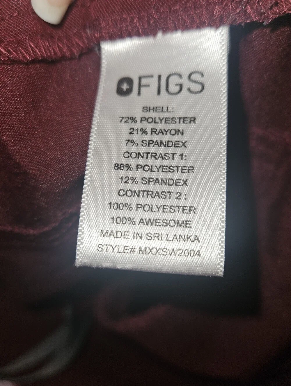 Figs maroon bottoms